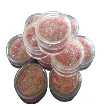 bulk small jar packing  mixed polyester  chunk glitter for cosmetic crafts festival Christmas decoration